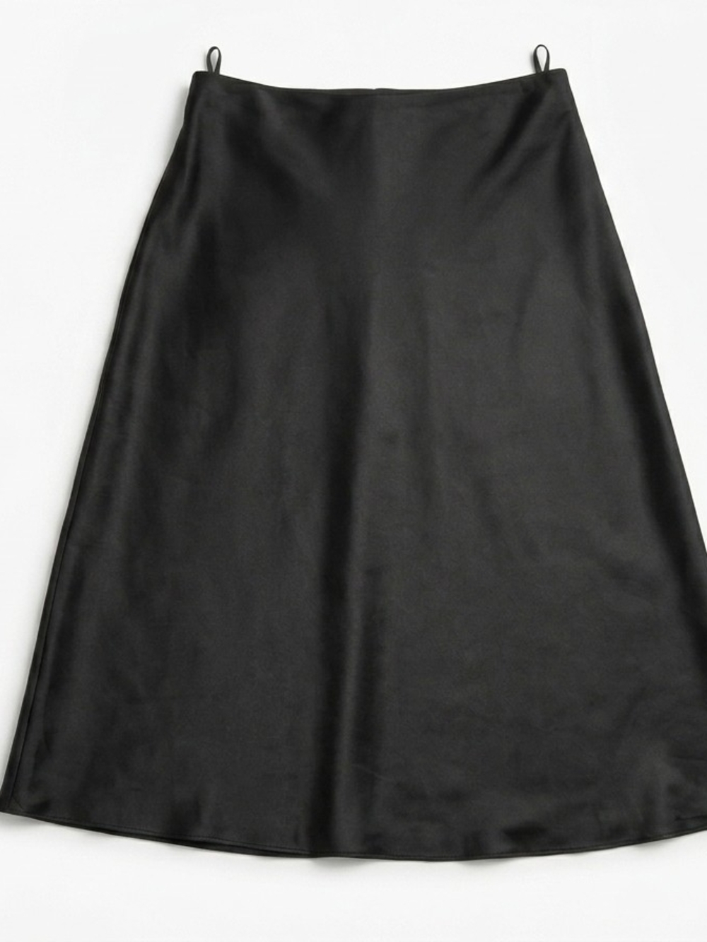 Ralph Lauren Black Satin A-Line Skirt
